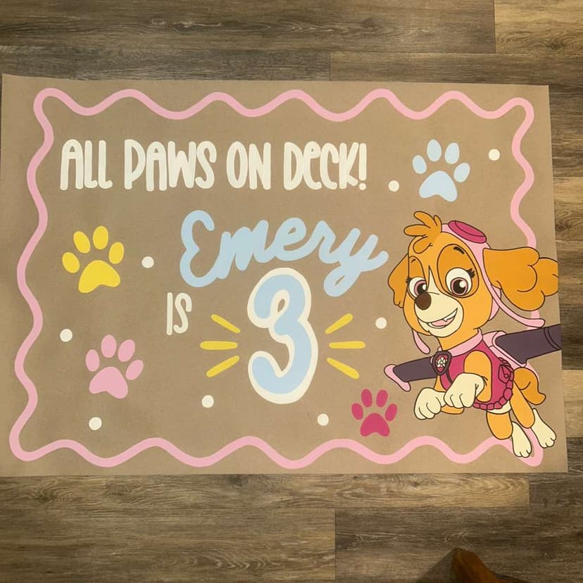Paw Patrol birthday banner โ small banner example